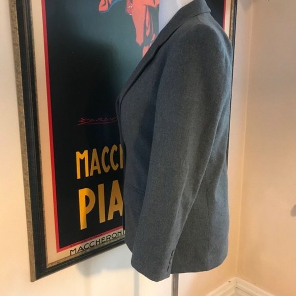 Pendleton: Classic Vintage Gray Virgin Wool One Button Blazer Sz 8P - Picture 3 of 9